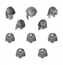 IMPERIAL/CRIMSON FISTS TERMINATOR SHOULDER PADS (5)