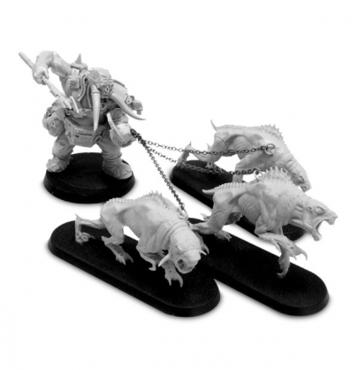 KHORNATE RENEGADE OGRYN WITH HOUNDS OF XAPHAN