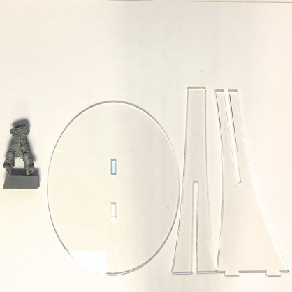 127 MM FLYING STEM AND 120X92 MM CLEAR OVAL BASE (1)