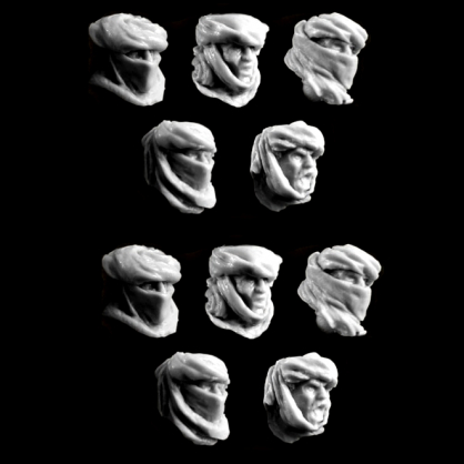 DESERT TROOPERS HEADS (10)