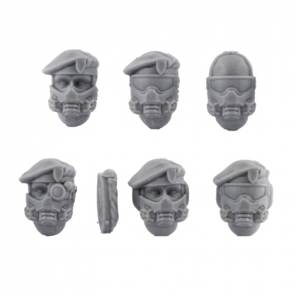 BERET AND GASMASK VETERAN HEADS