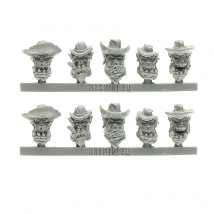 GUNSLINGER ORCS HEADS (10)