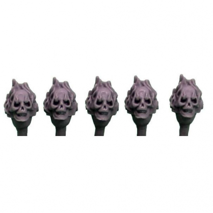 FLAMING SKULL HELMETS / HEADS X5 POST HUMAN SCALE