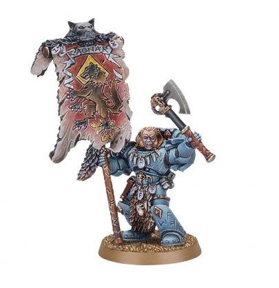 GREY HUNTER WITH WOLF STANDARD