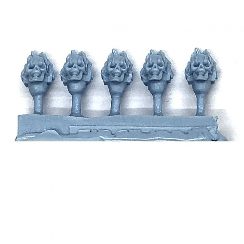 FLAMING SKULL HELMETS / HEADS X5 POST HUMAN SCALE