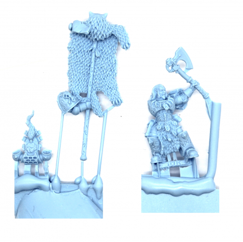 GREY HUNTER WITH WOLF STANDARD